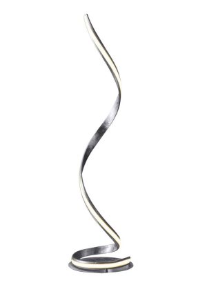 Aria contemporary 22w LED ribbon floor lamp in silver leaf main image