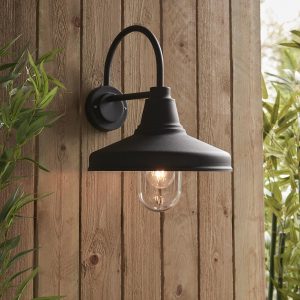 Endon Farmhouse 1 lamp outdoor wall light in matt black main image