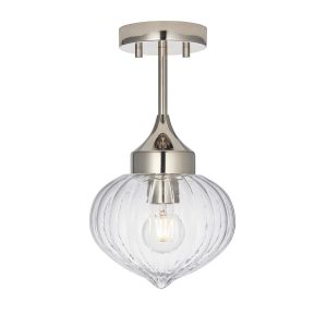 Endon Addison 1 lamp semi flush ceiling light in polished nickel main image