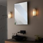 Endon Newham 1 Lamp Box Bathroom Wall Light Chrome Frosted Glass