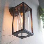 Endon Hamden 1 Light Modern Outdoor Wall Lantern Textured Black