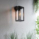 Endon Hamden 1 Light Modern Outdoor Wall Lantern Textured Black