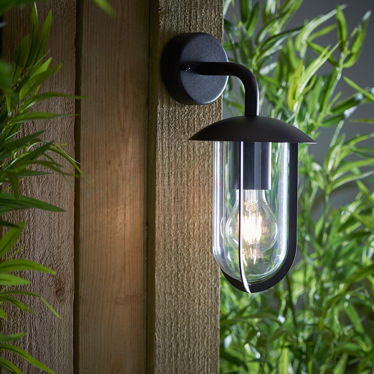 Endon Quinn Modern Classic 1 Light Outdoor Wall Lantern Textured Black