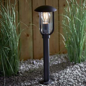 Endon Quinn 1 light outdoor post lantern in textured black main image