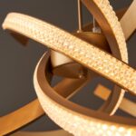 Endon Lorenzo 4 Light LED Sparkling Pendant Satin Gold Clear Acrylic