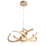 Endon Lorenzo 4 Light LED Sparkling Pendant Satin Gold Clear Acrylic