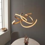 Endon Lorenzo 4 Light LED Sparkling Pendant Satin Gold Clear Acrylic