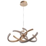 Endon Lorenzo 4 Light LED Sparkling Pendant Satin Gold Clear Acrylic