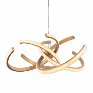 Endon Lorenzo 4 light LED modern sparkling pendant in satin gold main image