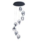 Endon Cosma 8 Light Dimmable LED Spiral Pendant Textured Black