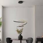 Endon Dune Dimmable LED Spiral Ceiling Pendant Textured Black 2610lm