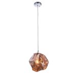 Endon Rock Modern 1 Light Ceiling Pendant Copper Volcanic Glass