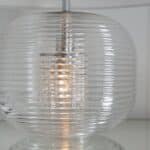 Endon Westcombe 2 Light Ribbed Clear Glass Table Lamp White Shade