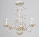 Endon Lullaby 3 Light Chandelier Country Cream & Gold Acrylic Drops