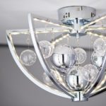 Endon Muni LED Modern Flush Mount Low Ceiling Light Polished Chrome