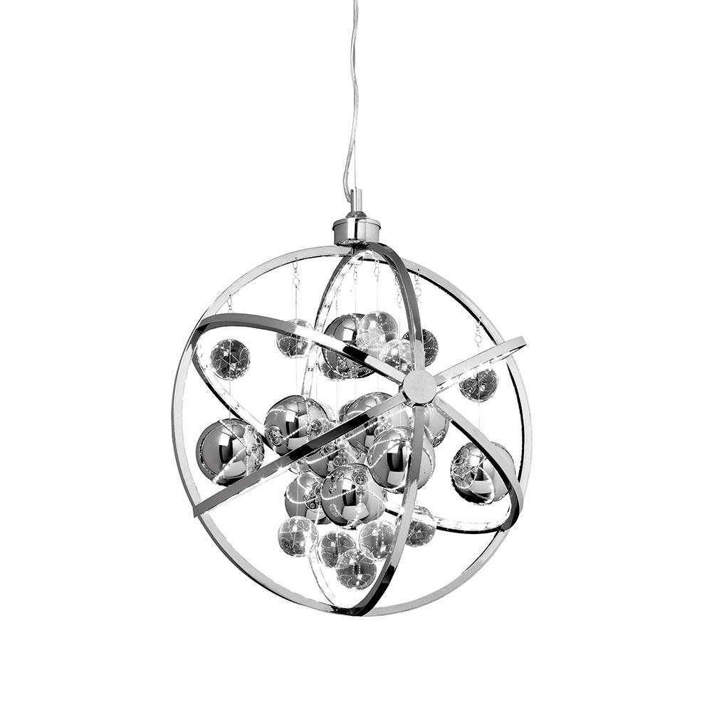 Endon Muni LED Modern 480mm Globe Ceiling Pendant Polished Chrome