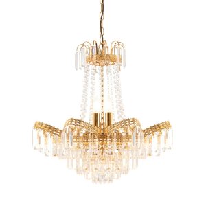 Adagio 9 light faceted glass chandelier gold finish main image
