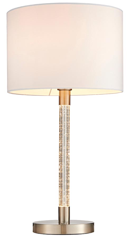 Endon Andromeda Table Lamp Acrylic Bubbles White Shade Satin Chrome