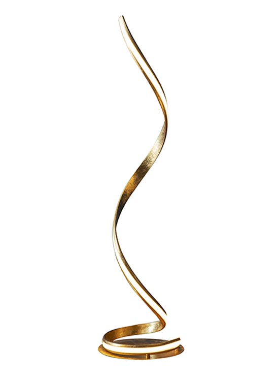 Endon Aria Contemporary 22w LED Ribbon Floor Lamp Gold Leaf Finish
