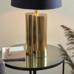 Endon Calan Luxurious Gold Finish 1 Light Table Lamp Black Shade