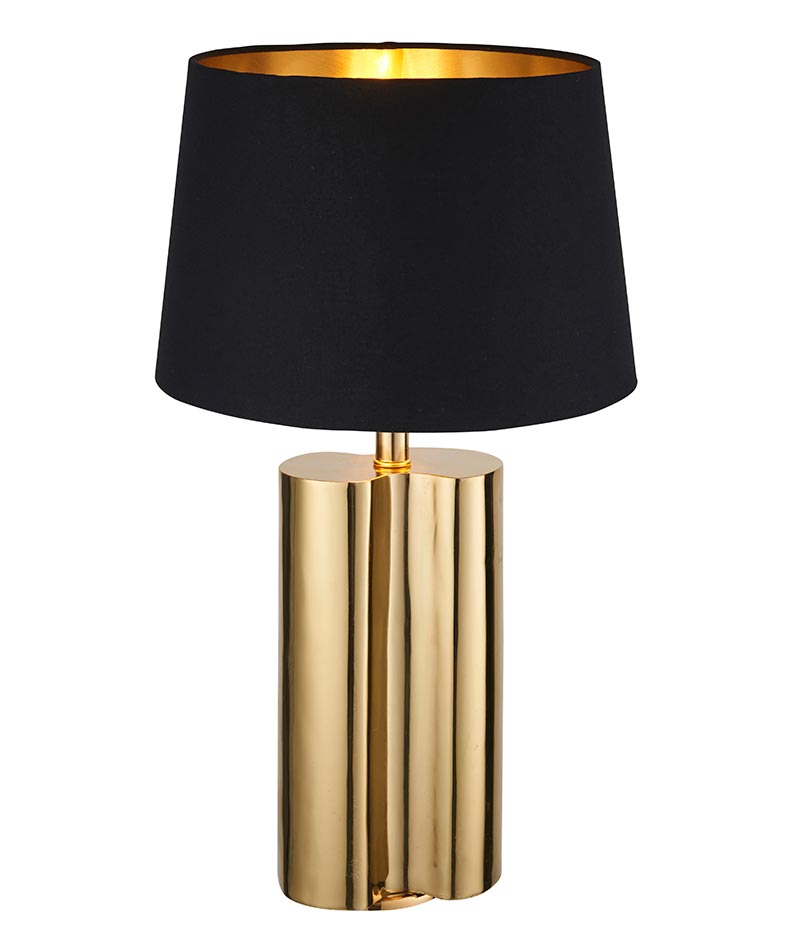Light Table Lamp Black Shade, Lamp On The Table Image