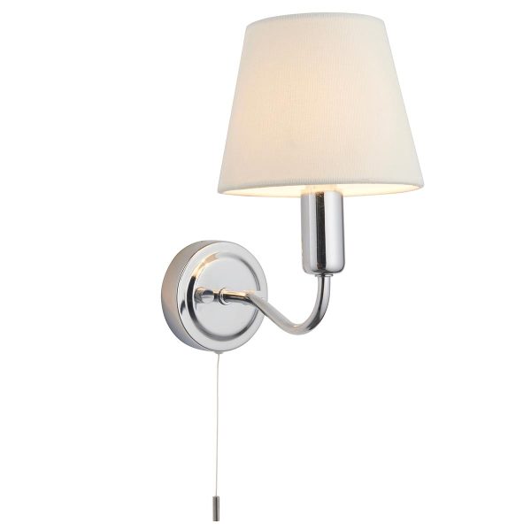 Conway 1 light switched bathroom wall light in polished chrome