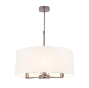 Endon Daley 3 light drum ceiling pendant matt nickel main image