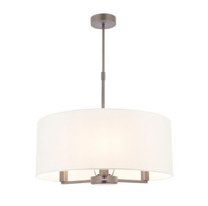 Endon Daley 3 light drum ceiling pendant matt nickel main image