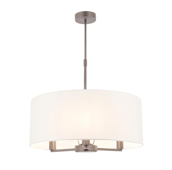 Endon Daley 3 light drum ceiling pendant matt nickel main image