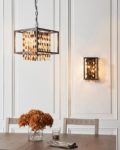 Endon Daya 2 Light Modern Box Wall Light Matt Black & Gold