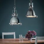 Endon Fenton Industrial 1 Light Kitchen Ceiling Pendant Polished Nickel