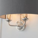 Endon Highclere 2 Lamp Twin Wall Light Charcoal Shade Polished Nickel