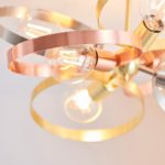 Endon Hoop Semi Flush 6 Lamp Low Ceiling Light Multi Plated Finish