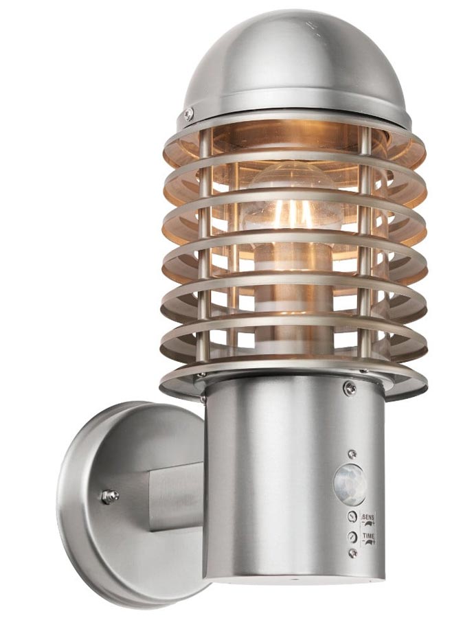 Endon Louvre Outdoor PIR Wall Light 304 Stainless Steel IP44