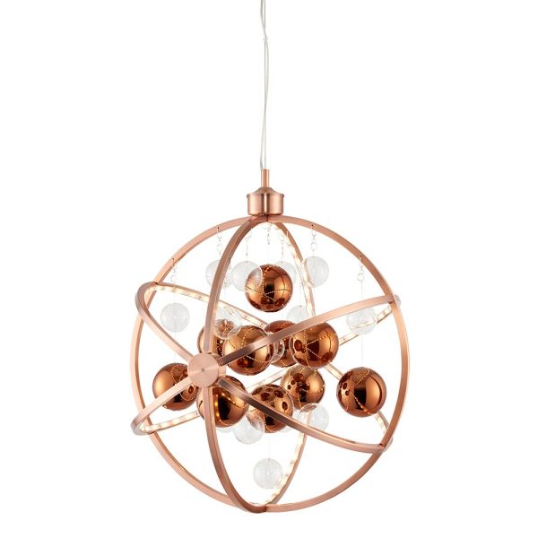 Muni LED modern 480mm globe ceiling pendant polished copper main image