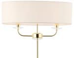 Nixon 2 Light Floor Lamp Polished Brass White Faux Silk Shade