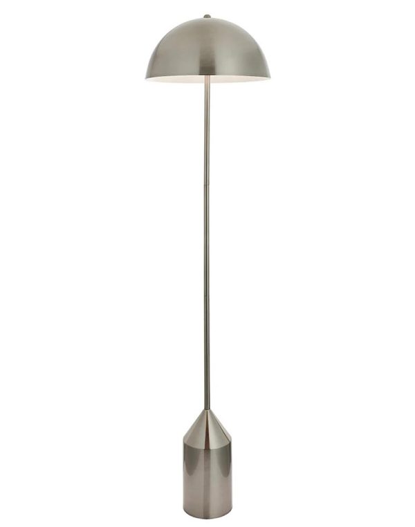 Endon Nova Contemporary 1 Light Floor Lamp Standard Brushed Nickel