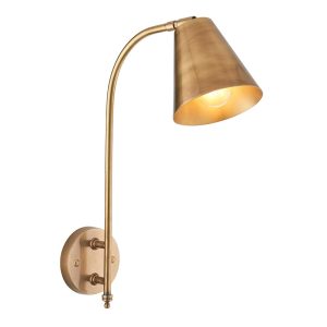Radha quality 1 lamp solid brass classic wall light white background