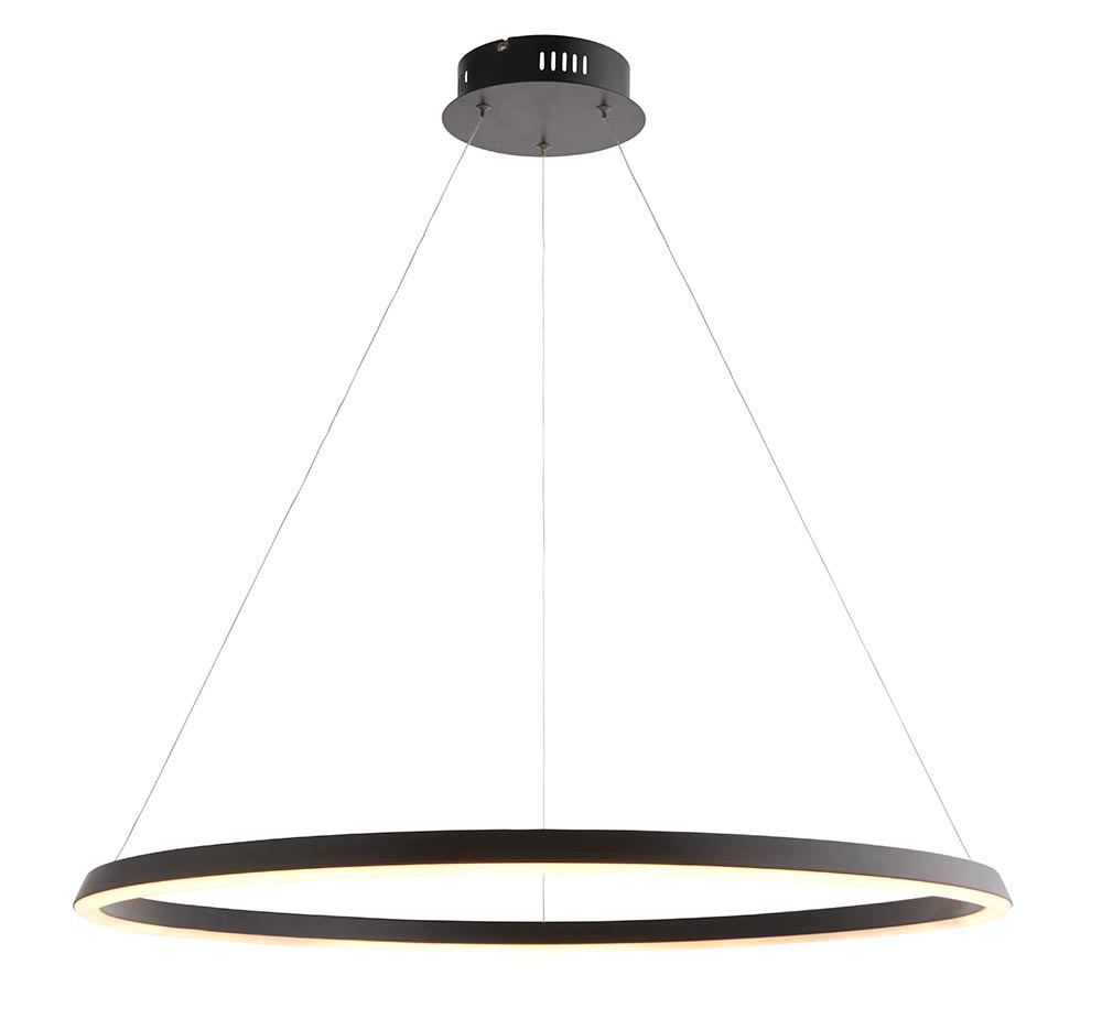 Endon Staten 45w Dimmable LED Architectural Ceiling Pendant Matt Black