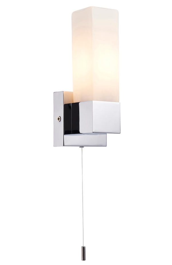 Stroud modern 1 lamp switched bathroom wall light in chrome main image
