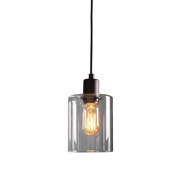 Toledo 1 light modern industrial style ceiling pendant matt black main image