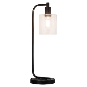 Endon Toledo modern industrial style table lamp matt black main image