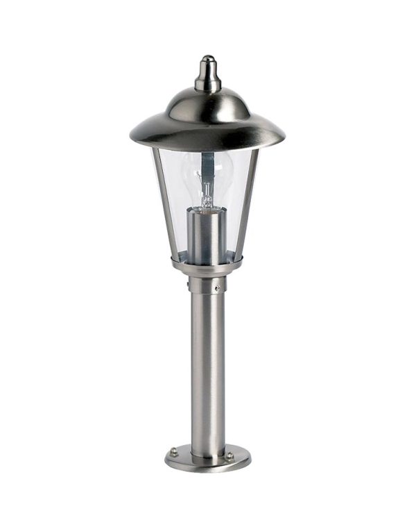 Endon Klien traditional 45cm polished stainless steel outdoor post top light main image