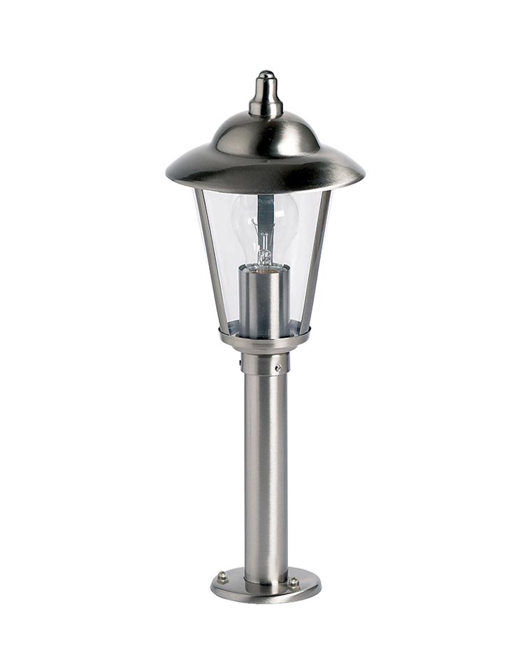Klien Traditional 45cm Polished Stainless Steel Outdoor Post Top Light