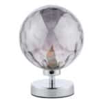 Dar Esben Touch Table Lamp Chrome Smoked Dimpled Glass