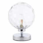 Dar Esben Touch Table Lamp Chrome Clear Dimpled Glass
