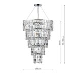 Dar Escala 6 Light Crystal Chandelier Polished Chrome