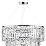 Dar Escala 6 Light Crystal Chandelier Polished Chrome