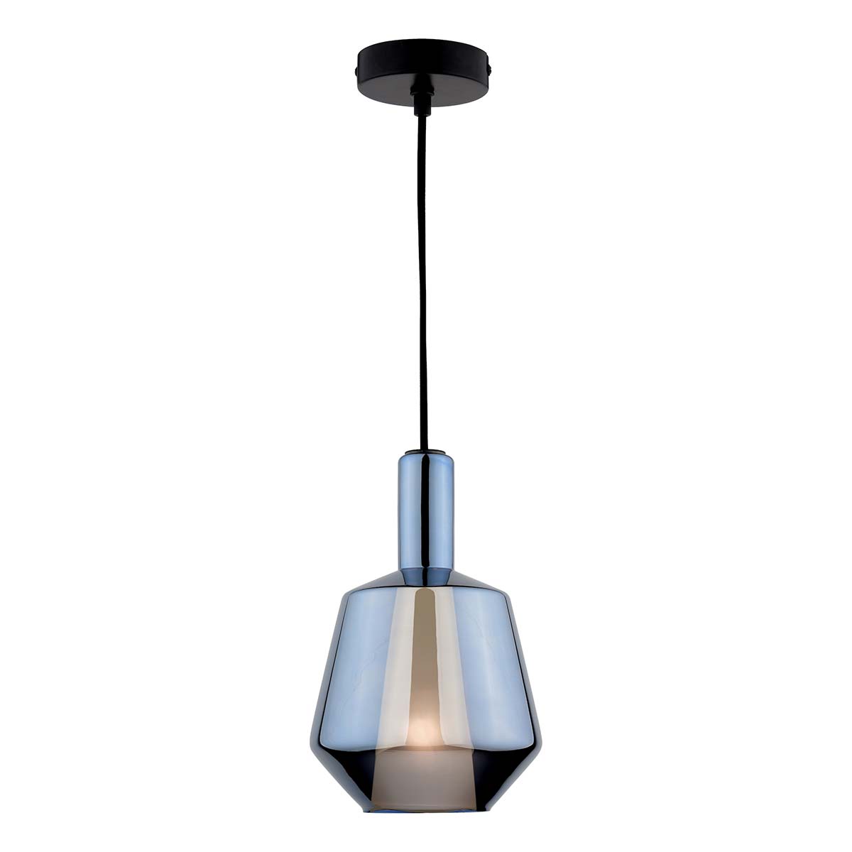 Dar Esmeralda Small Pendant Light Reflective Blue Glass