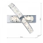 Dar Eternity Modern 3 Lamp Crystal Wall Light Polished Chrome